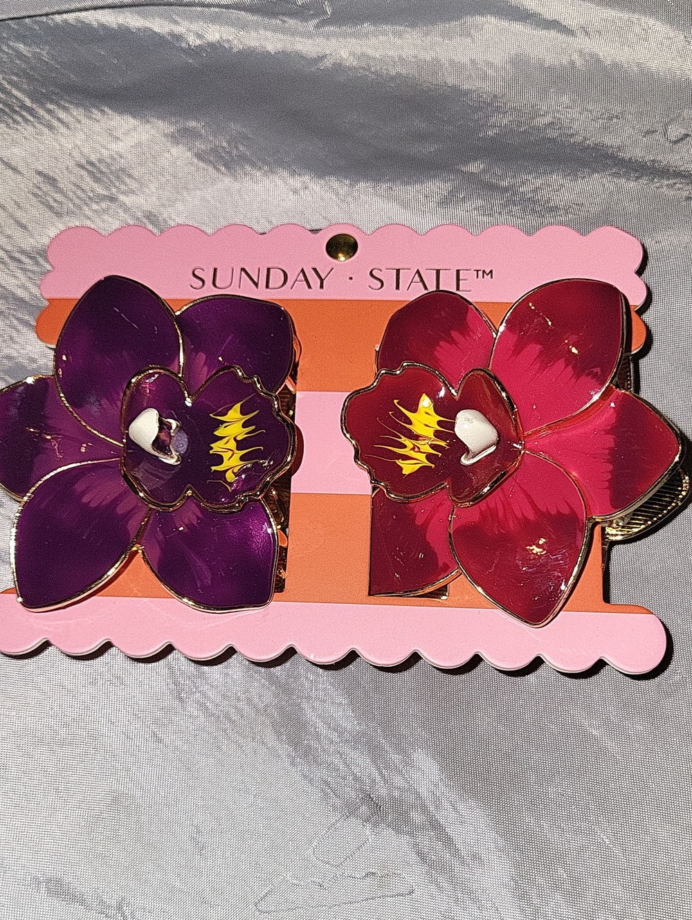 Sunday State Orchid Hair Clips - Pink and Purple Lp M